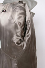 Load image into Gallery viewer, 1960s Leather Jacket Gray Pea Coat Trench Belted Mod M