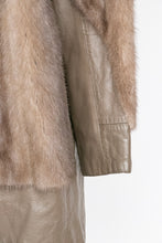 Load image into Gallery viewer, 1960s Fur Coat Mod Leather + Mink Plush S / XS