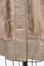 Load image into Gallery viewer, 1960s Fur Coat Mod Leather + Mink Plush S / XS