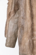 Load image into Gallery viewer, 1960s Fur Coat Mod Leather + Mink Plush S / XS