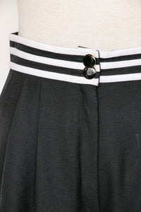 1980s Shorts Louis Féraud Striped Linen High Waist S