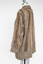 Load image into Gallery viewer, 1960s Fur Coat Mod Leather + Mink Plush S / XS