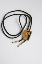 Load image into Gallery viewer, Vintage Bolo Tie Western Boots Gold Black Leather
