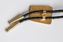Load image into Gallery viewer, Vintage Bolo Tie Western Boots Gold Black Leather