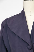 Load image into Gallery viewer, 1950s Dress Skirt Shirtfront Blue Taffeta Printed Inner Lined M