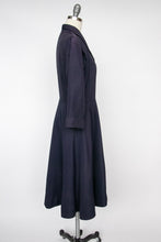 Load image into Gallery viewer, 1950s Dress Skirt Shirtfront Blue Taffeta Printed Inner Lined M
