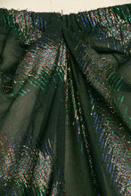 Load image into Gallery viewer, 1970s Disco Dress Sheer Metallic Silk Chiffon Strapless Grecian M/L