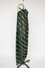 Load image into Gallery viewer, 1970s Disco Dress Sheer Metallic Silk Chiffon Strapless Grecian M/L