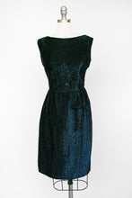 Load image into Gallery viewer, 1960s Dress Metallic Lamé Blue Wiggle M