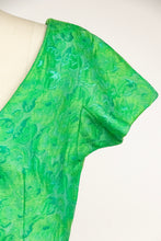 Load image into Gallery viewer, 1960s Dress Green Brocade Fitted Cocktail Wiggle M