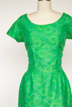Load image into Gallery viewer, 1960s Dress Green Brocade Fitted Cocktail Wiggle M