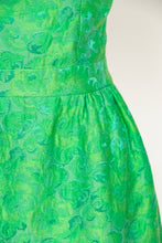 Load image into Gallery viewer, 1960s Dress Green Brocade Fitted Cocktail Wiggle M