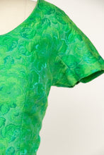 Load image into Gallery viewer, 1960s Dress Green Brocade Fitted Cocktail Wiggle M