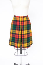Load image into Gallery viewer, 1970s Wool Mini Skirt Plaid High Waist A-Line Pleated XS