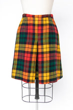 Load image into Gallery viewer, 1970s Wool Mini Skirt Plaid High Waist A-Line Pleated XS