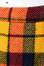 Load image into Gallery viewer, 1970s Wool Mini Skirt Plaid High Waist A-Line Pleated XS