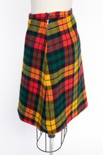 Load image into Gallery viewer, 1970s Wool Mini Skirt Plaid High Waist A-Line Pleated XS