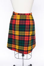 Load image into Gallery viewer, 1970s Wool Mini Skirt Plaid High Waist A-Line Pleated XS