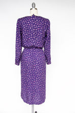 Load image into Gallery viewer, 1970s Dress Belle France Floral Purple Rayon S