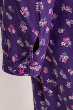 Load image into Gallery viewer, 1970s Dress Belle France Floral Purple Rayon S
