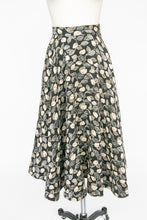 Load image into Gallery viewer, 1950s Full Skirt Cotton Woven Botanical S