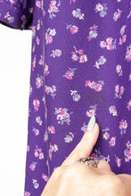 Load image into Gallery viewer, 1970s Dress Belle France Floral Purple Rayon S