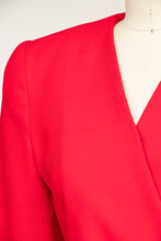 Load image into Gallery viewer, 1990s Suit Carolina Herrera Red Crepe Silk Skirt Jacket S/XS