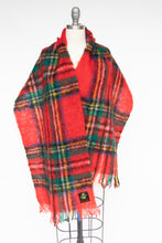 Load image into Gallery viewer, 1960s Scarf Mohair Wool Scottish Plaid Knit Oversized Wrap