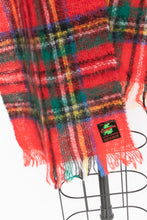 Load image into Gallery viewer, 1960s Scarf Mohair Wool Scottish Plaid Knit Oversized Wrap