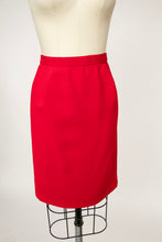 Load image into Gallery viewer, 1990s Suit Carolina Herrera Red Crepe Silk Skirt Jacket S/XS
