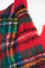 Load image into Gallery viewer, 1960s Scarf Mohair Wool Scottish Plaid Knit Oversized Wrap