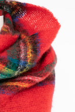 Load image into Gallery viewer, 1960s Scarf Mohair Wool Scottish Plaid Knit Oversized Wrap