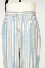 Load image into Gallery viewer, 1970s Pants Striped Cotton High Waist Bells 28" x 28"