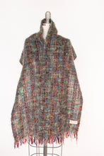 Load image into Gallery viewer, 1970s Irish Wool Oversized Woven Knit Fringe Shawl Wrap Scarf