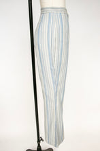 Load image into Gallery viewer, 1970s Pants Striped Cotton High Waist Bells 28" x 28"