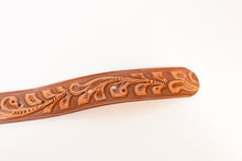 Load image into Gallery viewer, 1990s Leather Belt Band Brown Tooled Western Deadstock no buckle 32