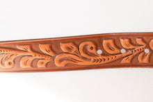 Load image into Gallery viewer, 1990s Leather Belt Band Brown Tooled Western Deadstock no buckle 32