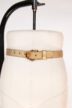 Load image into Gallery viewer, 1980s Belt Metallic Gold Glitter Leather Cinch Waist Chain