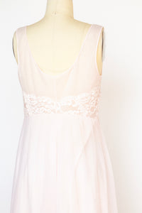 1960s Nightgown Nylon Chiffon Sheer Full Slip Dress S