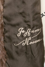 Load image into Gallery viewer, 1960s Fur Coat Brown Muskrat Chevron Stripes S/M