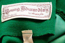 Load image into Gallery viewer, 1970s Dress Young Edwardian Green Knit Mutton Sleeve Mini S