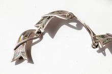 Load image into Gallery viewer, Vintage Beto Taxco Necklace Modernist Sterling Silver Links Mexican Abalone