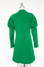 Load image into Gallery viewer, 1970s Dress Young Edwardian Green Knit Mutton Sleeve Mini S