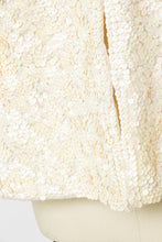 Load image into Gallery viewer, 1960s Cardigan Sequin Cream Wool Knit Sweater M