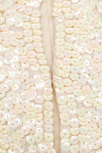 Load image into Gallery viewer, 1960s Cardigan Sequin Cream Wool Knit Sweater M