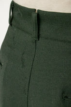 Load image into Gallery viewer, 1950s Pants Military Army Green Wool Serge High Waist Trouser 27" x 28"