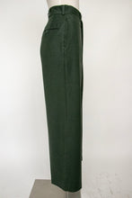 Load image into Gallery viewer, 1950s Pants Military Army Green Wool Serge High Waist Trouser 27" x 28"