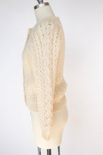 Load image into Gallery viewer, 1970s Irish Wool Cardigan Fisherman Sweater Knit XS
