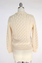 Load image into Gallery viewer, 1970s Irish Wool Cardigan Fisherman Sweater Knit XS