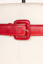 Load image into Gallery viewer, 1980s Belt Red Leather Waist Cinch